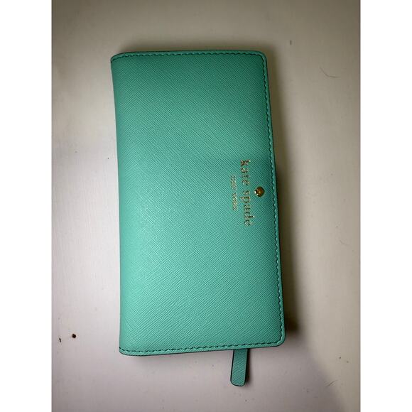 Kate Spade Turquoise Leather Zip-Around Wallet - Picture 5 of 11